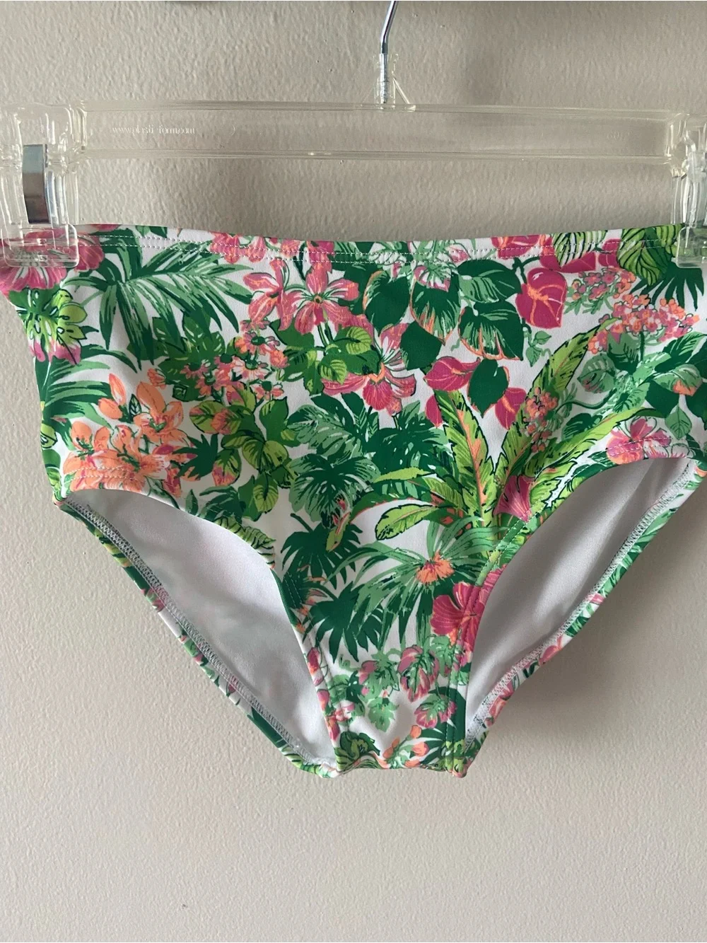 Janie and Jack 2 piece bathing suit UPF 50+ green tropical swim suit girls 8